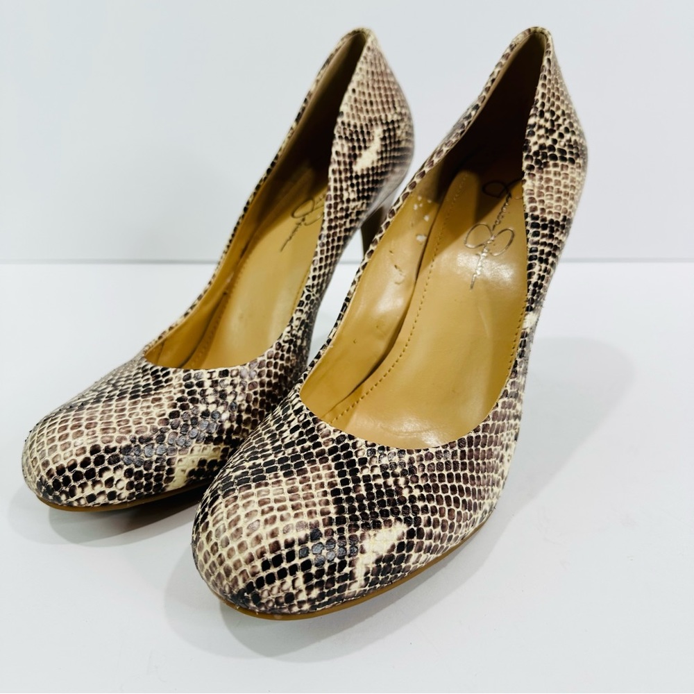 JESSICA SIMPSON 4” SNAKESKIN EMBOSSED PRINT HIGH HEEL SHOE SIZE 11B EXCELLENT - Picture 10 of 11
